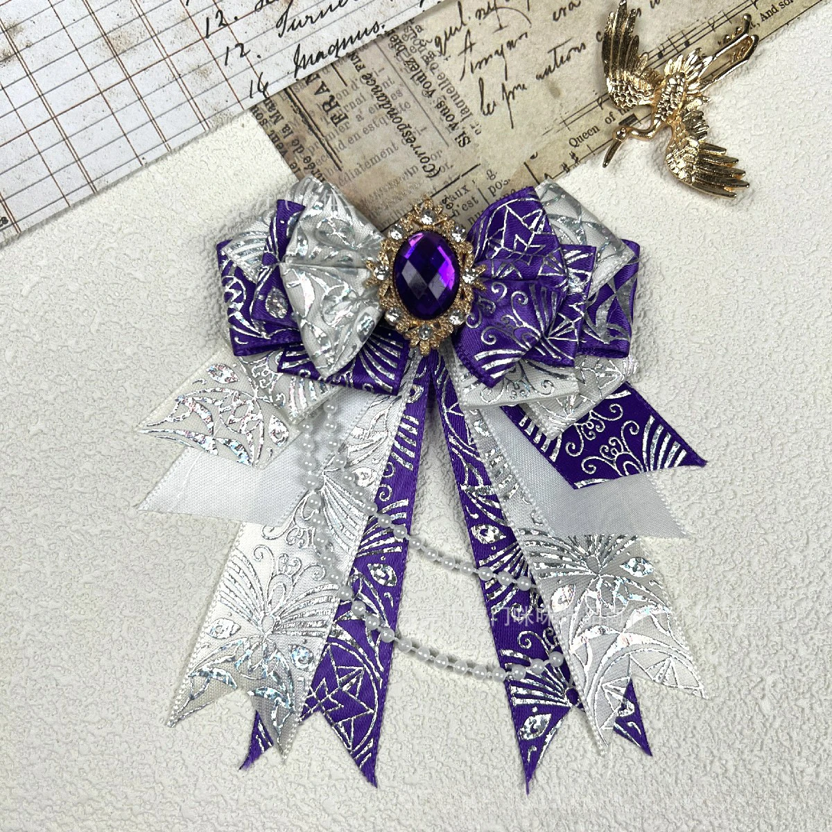 Fashion Women's Collar Flower Bow Tie Clips Handmade Ribbon Gifts