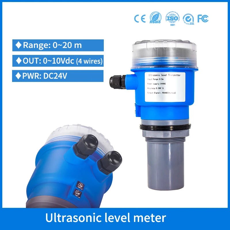 

Silo Level Measurement Non contact 10 meters Water Diesel Fuel Tank Level Sensor Ultrasonic Depth Level Meter Transmitter