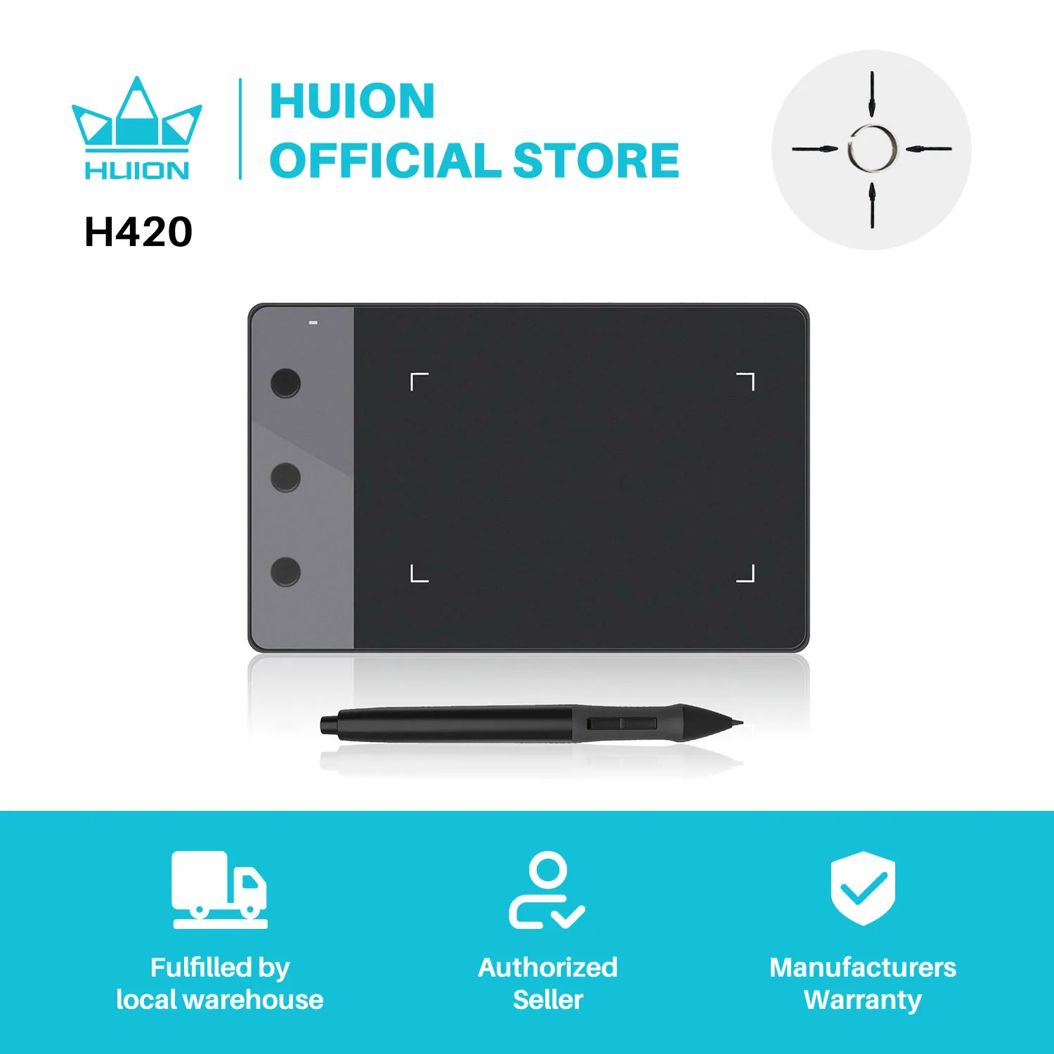 Nova Huion H420 Gráficos Comprimidos x 2.23 Assinatura Profissional Digital Caneta Comprimidos Usb Arte Desenho Comprimidos Preto em Linha Ensinar