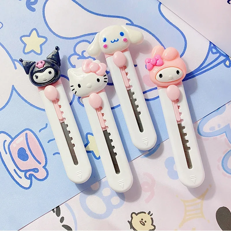 Kawaii Cartoon Animal Stationery Knife DIY Mini Multipurpose Pocket Folding Knife Letter Pen Envelope Opening