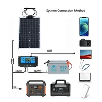 Onduleur avec panneau solaire 4000/1000W, contrôleur 10A-100A, alimentation 12V/110V/220V, équipement de camping, batterie automobile 4