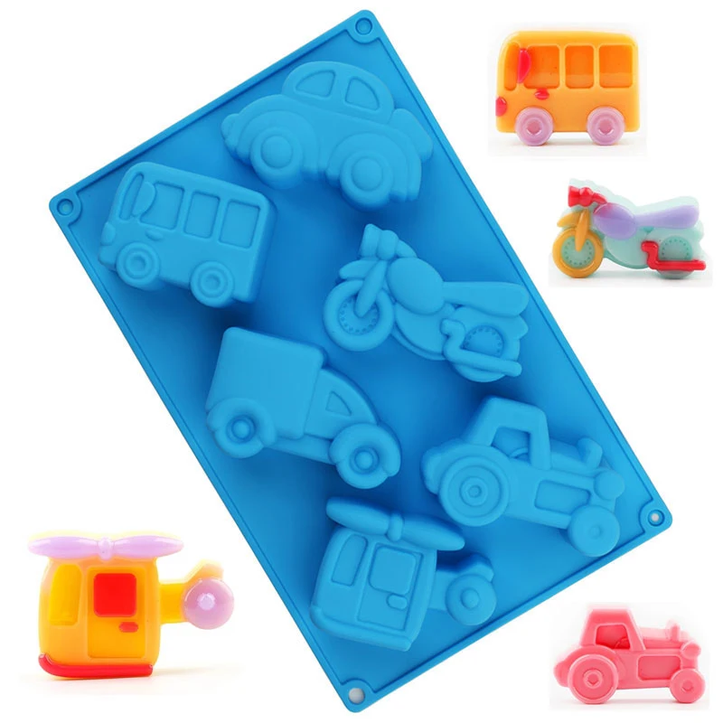 

Jelly Pudding Dessert Baking Mould DIY Car Motorcycle Plane Shape Silicone Mold Cake Decoration Tool