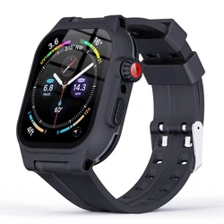 Shellbox IP68 Waterproof Shockproof Rugged Watch Case - Full Body Diving Protection Cover for Apple Watch 41mm (Black)