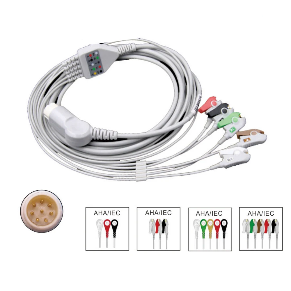 

Compatible with Ph*i*l*ips Defibrilator Patient Monitor, 3/5 Leads ECG Cable, Use for ECG Data Monitor, ECG Measurement Sensor