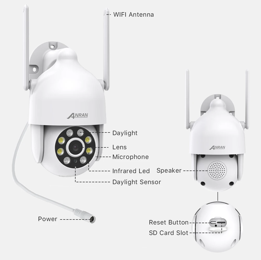 5MP Wifi Surveillance Camera Outdoor Wireless Two Way Real Time Talk Automatic Tracking Color Night Vision Security Camera Wifi Camera Surveillance Camera Wifi IP Camera