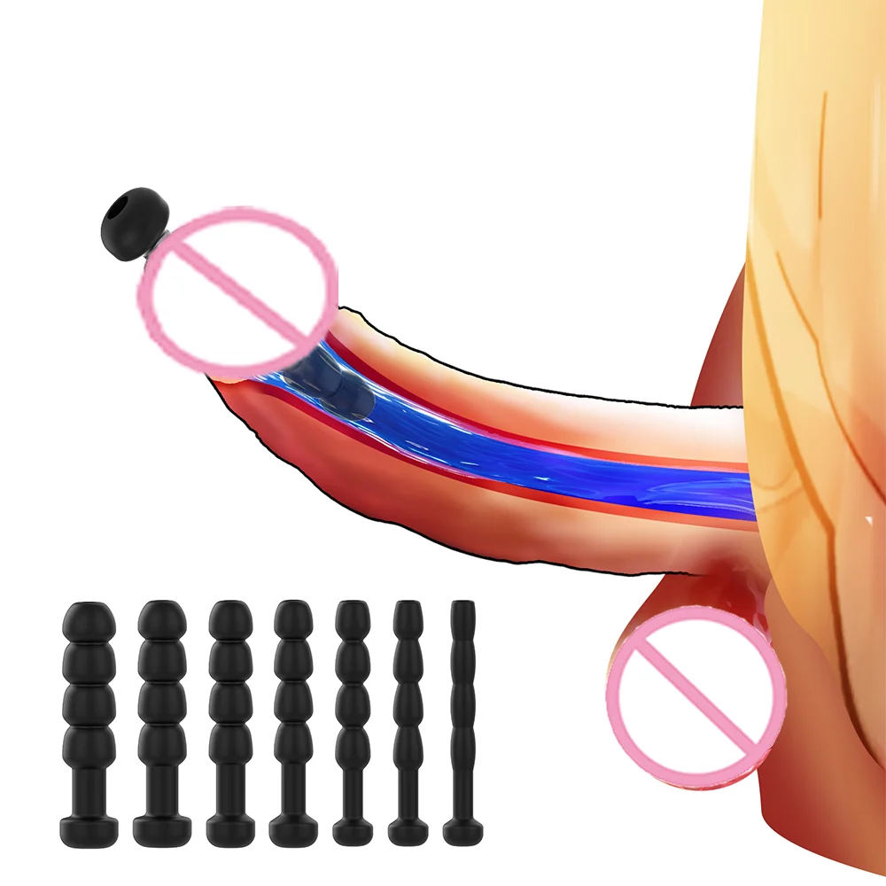 Penis Sex Toys Hollow Silicone Urethra Catheter Penis Dilator Penis Plug Urethral Stimulator Catheter Sounding Man Masturbation Sex Toys 18+