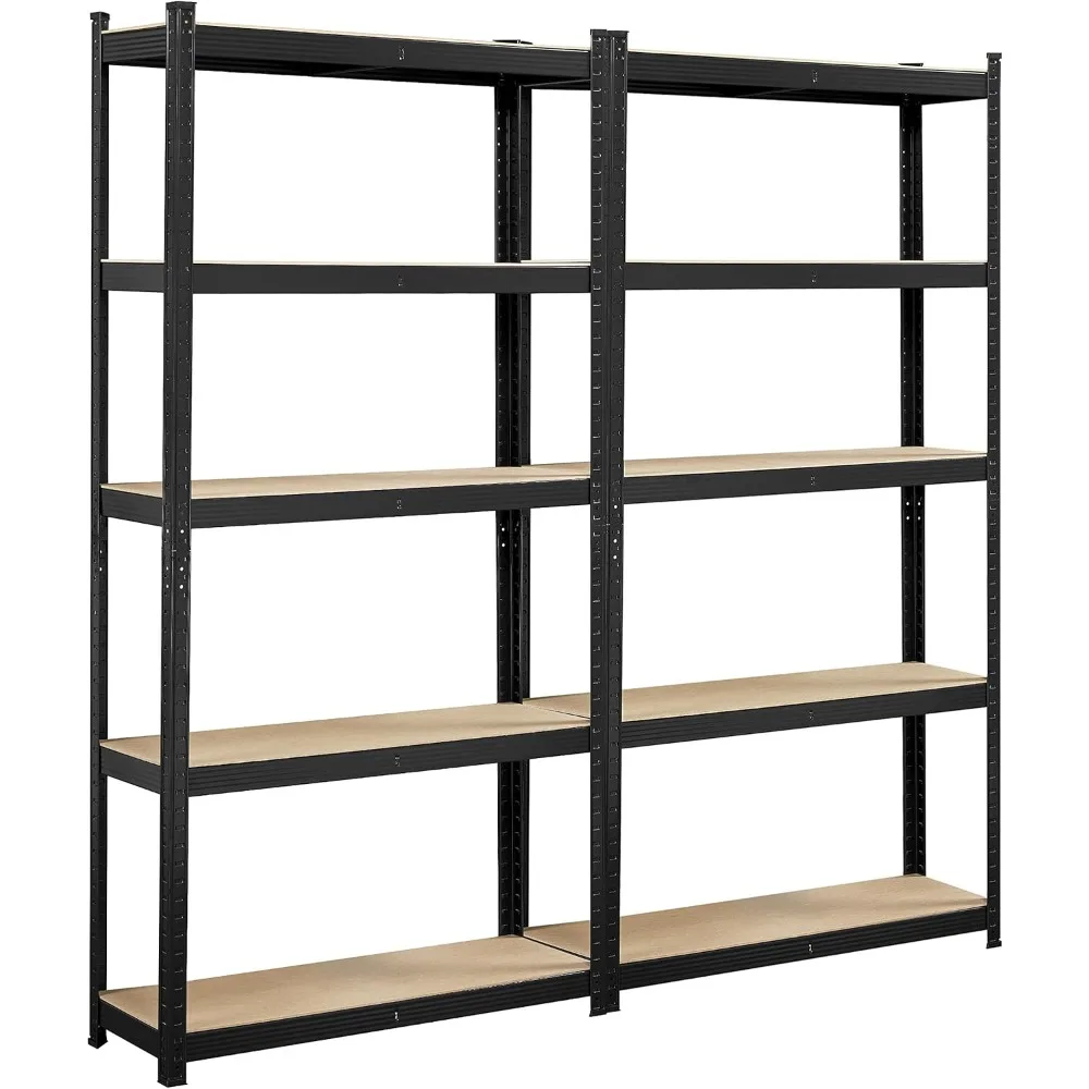 2PCS Storage Shelves 5 Tier Adjustable Metal Shelving Unit Utility Shelves Garage Storage Racks 2