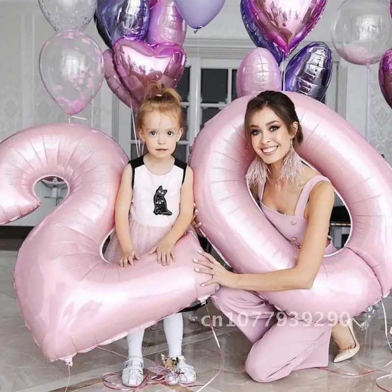 

32 40inch Big Foil Birthday Balloons Helium Number Balloons Happy Birthday Party Decorations Kids Toy Figures Wedding Air Globos