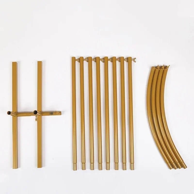 Hot Golden Arch Frame Wedding Party Decoration Backdrop Stands Arched Round Tube Bracket Balloon Kit Display Background