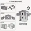 Unique Folding Design for Easy to Set Up - Chicken House for Outdoor with Two Nesting Box, Leakproof Pull-on Tray, and UV 2