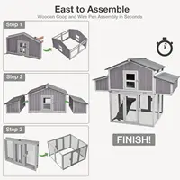 Unique Folding Design for Easy to Set Up - Chicken House for Outdoor with Two Nesting Box, Leakproof Pull-on Tray, and UV 2