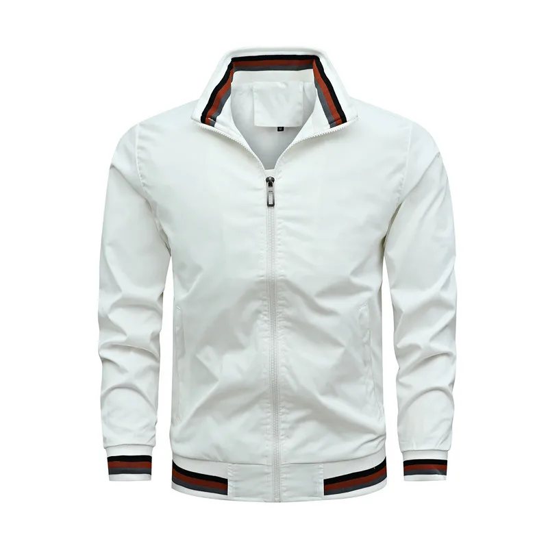 thumbnail image 1 of Chaqueta bomber informal de color liso a la moda para hombre, abrigo ajustado para hombre, nueva llegada, chaquetas de béisbol, chaqueta para hombre, ropa deportiva para primavera y otoño, 1 of 5