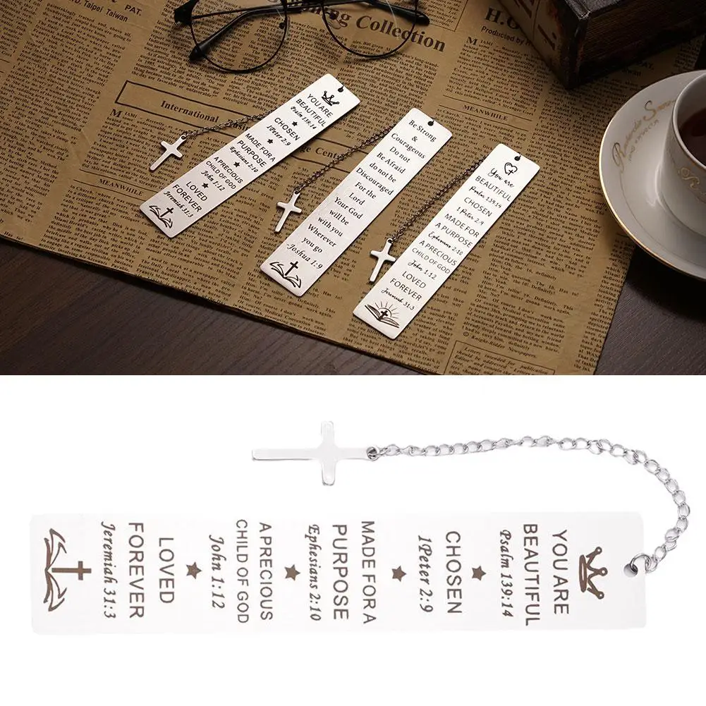 

Stainless Steel Bookmark Cross Pendant Reading Book Retro Page Supplies Mark Bookmarks Stationery Marker Book Marker G7T9