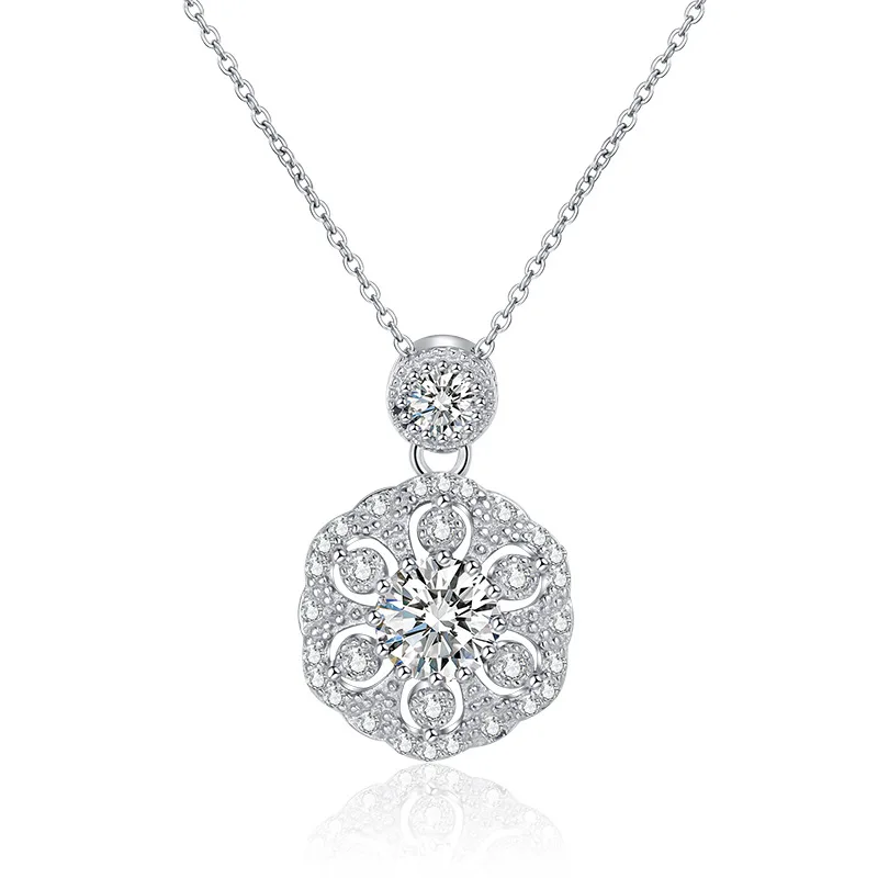 

New S925 Silver 6.0 Floral Necklace for Female Minority with National Style Clavicle Pendant Versatile Jewelry