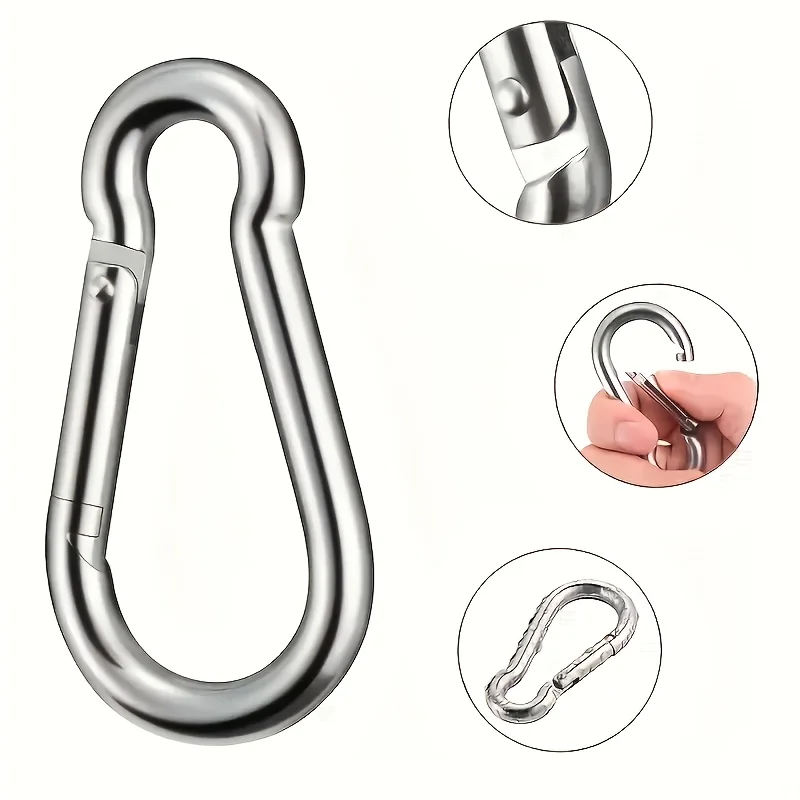 Heavy-Duty Rust-Resistant D-Ring Carabiners for Outdoor Activities – Set of 6