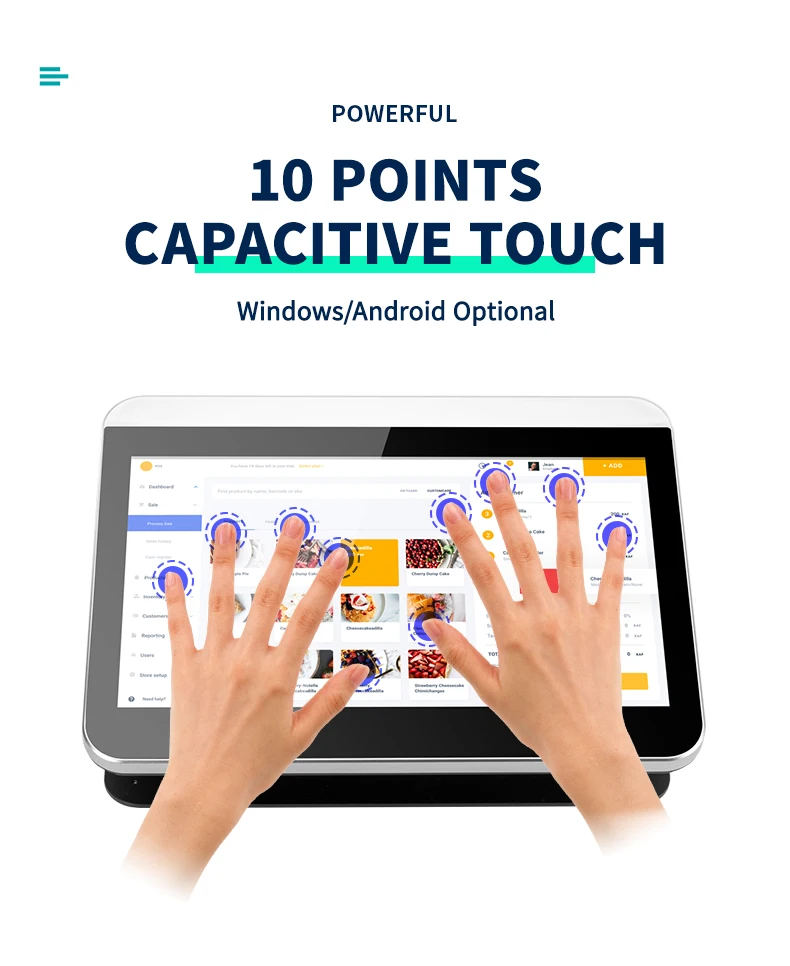11.6 Touch Screen Windows All-in-One Mini Supermarket Cash Register with Restaurant Hardware System and 58/80mm Printer