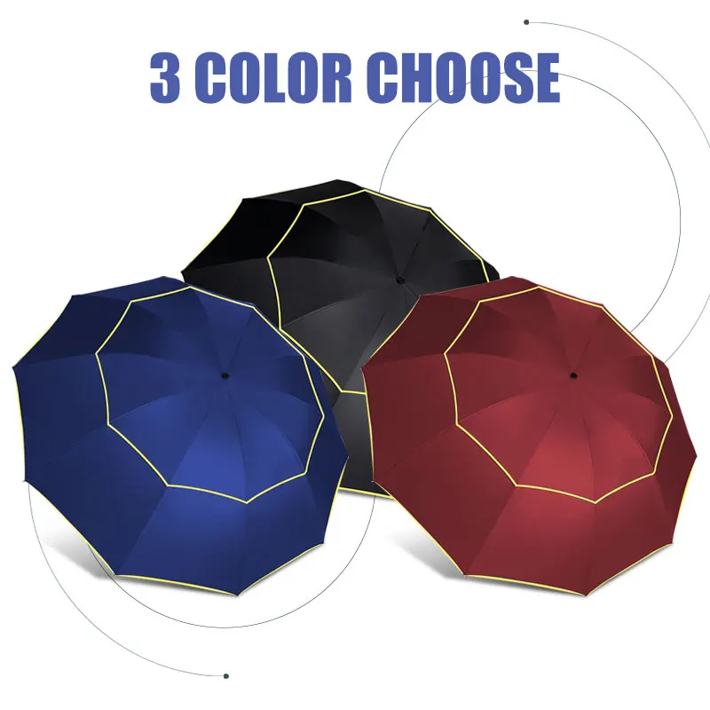 130cm Windproof Double Large Folding Umbrella Female Car Luxury Business Umbrellas Men Rain Women Gift Outdoor Parasol folding umbrella