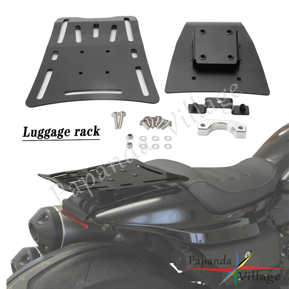 

Аксессуары для Sportster S RH1250S RH 1250 Sportster1250 2021-22, алюминиевая Черная задняя багажная стойка для мотоцикла 2022, поддерживающая полка