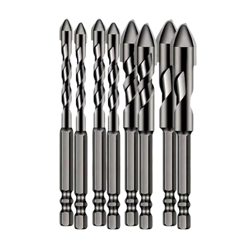 

High-Strength Eccentric Twistdrill Bit, 8Pcs High Strength Oblique Head Eccentric Drill Bit, For Glass/Tile/Wood Easy Install