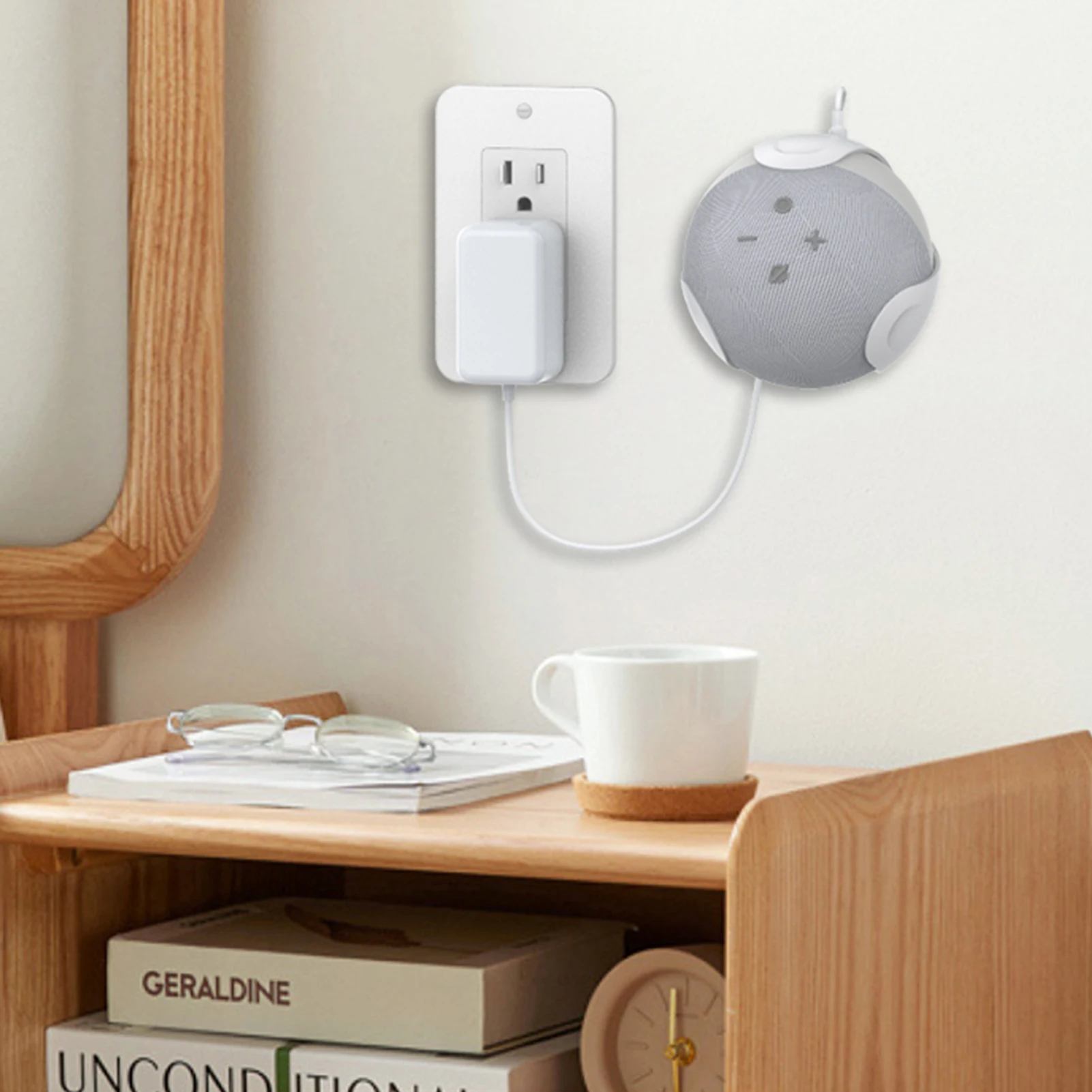 Presa Supporto Per Montaggio A Parete Per Amazon Alexa Echodot 4 4A Generazione Gestione Del Cavo Per Alexa Echodot 4 4Th Mini Smart Speaker