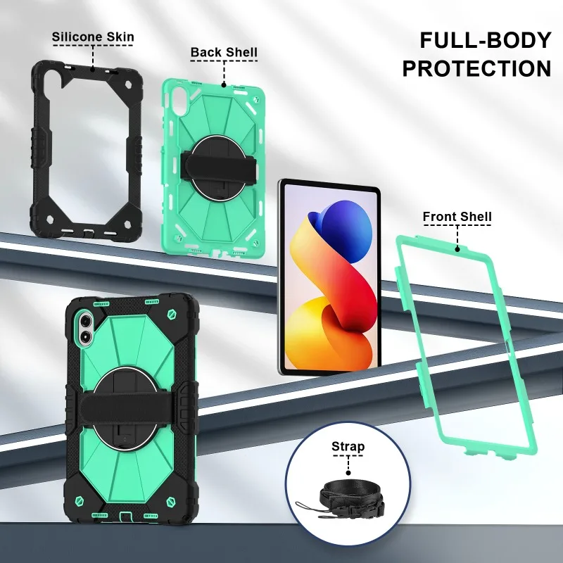 Enhanced Protective Tablet Case with Shoulder Strap, Heavy Duty Design