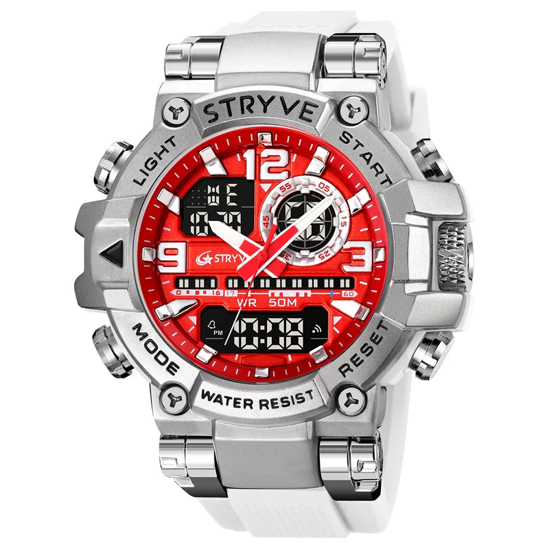 STRYVE Fashion Sports Men's Digital-Analog Dual Movement Waterproof Watch