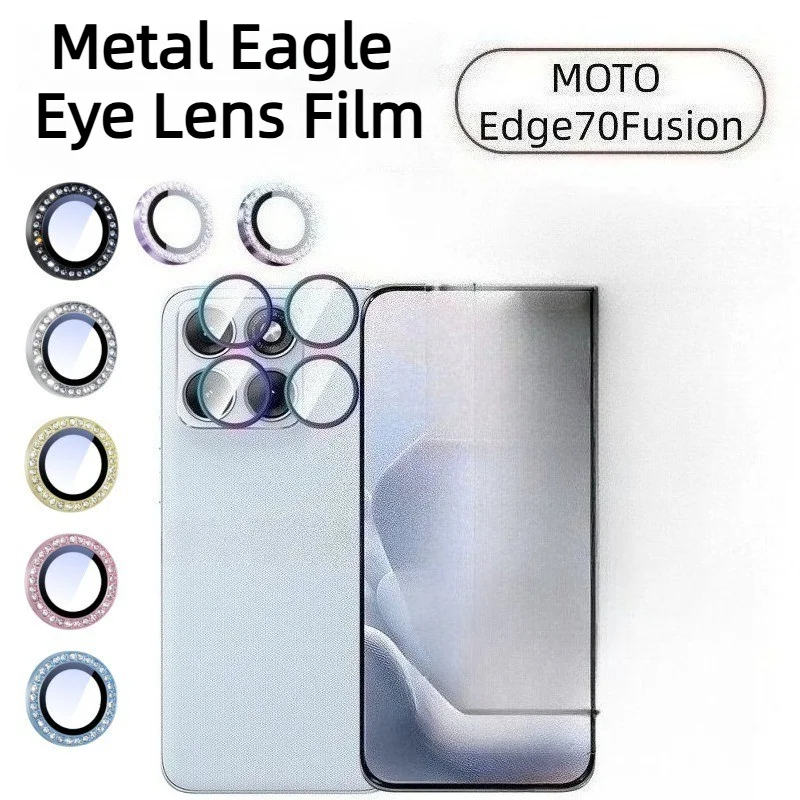 Luxury Diamond Glitter HD Glass Lens Protector with Metal Ring