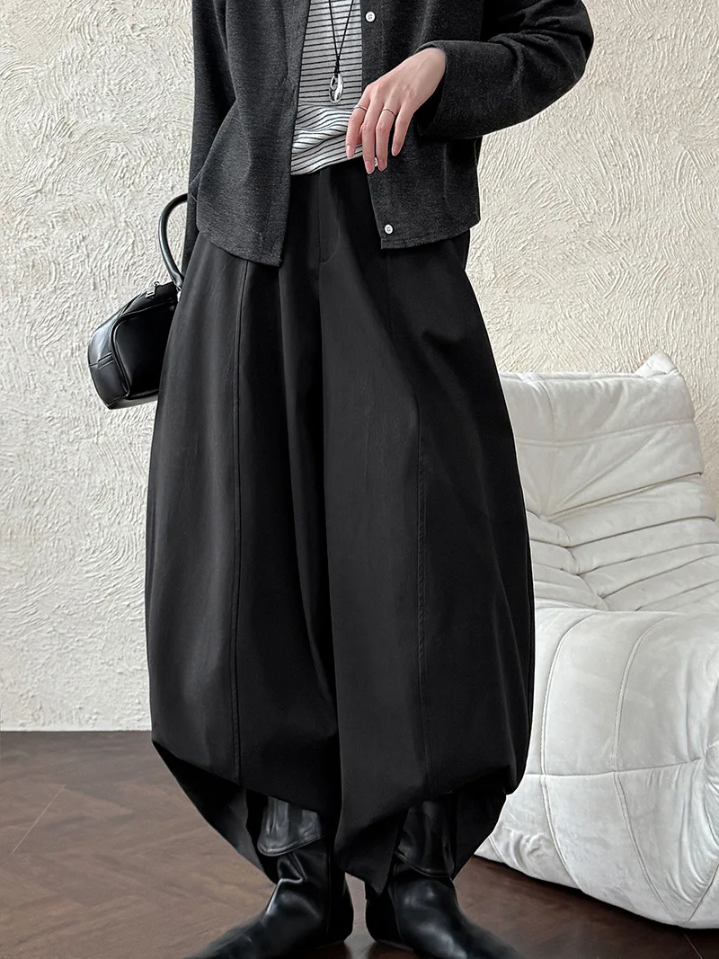 New Arrival 62% Cotton Women Big Wide Leg Pants High Waist Casual Stright Pants Female Women Clothes Trousers