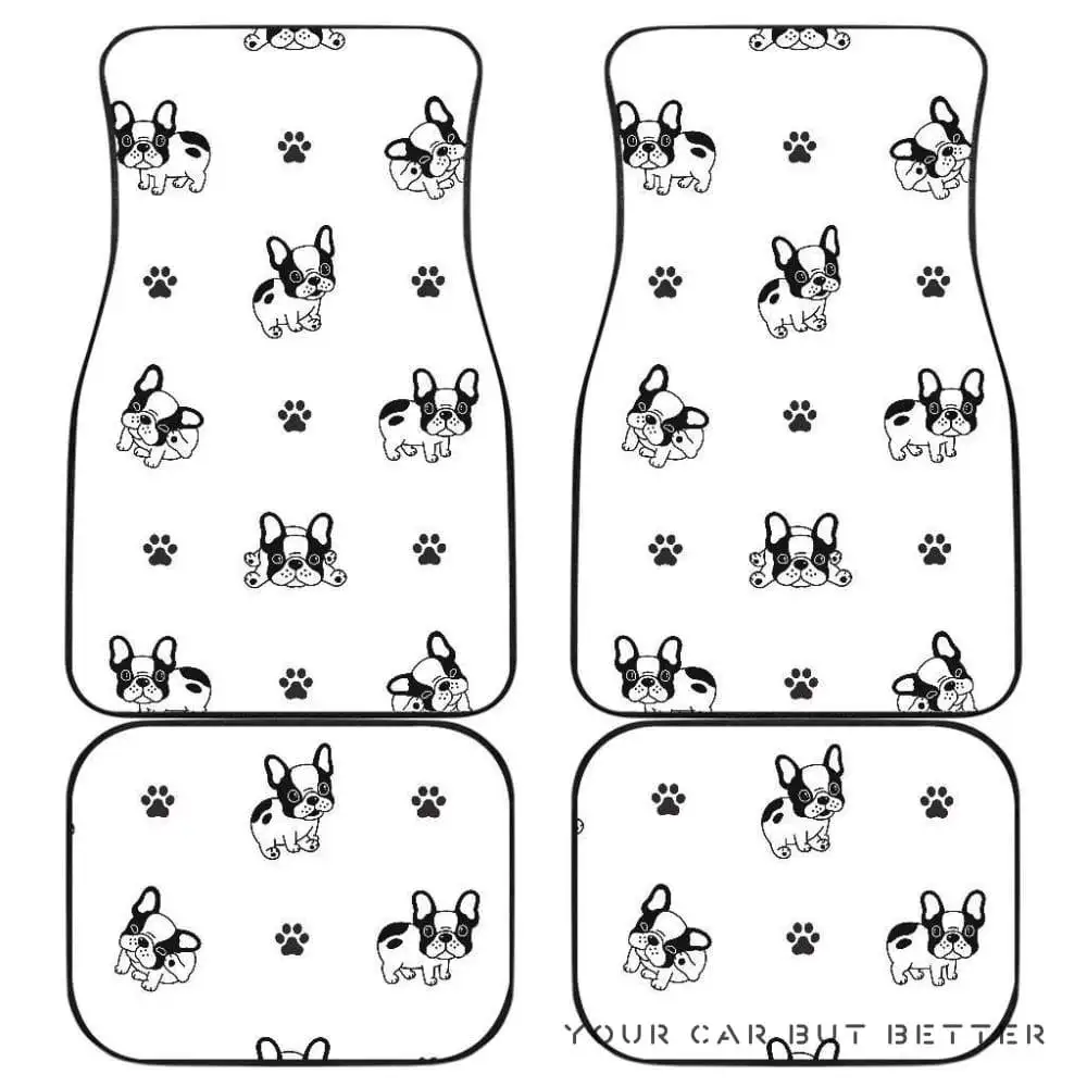 

Cute French Bulldog Paw Pattern Front And Back Car Mats 045109
