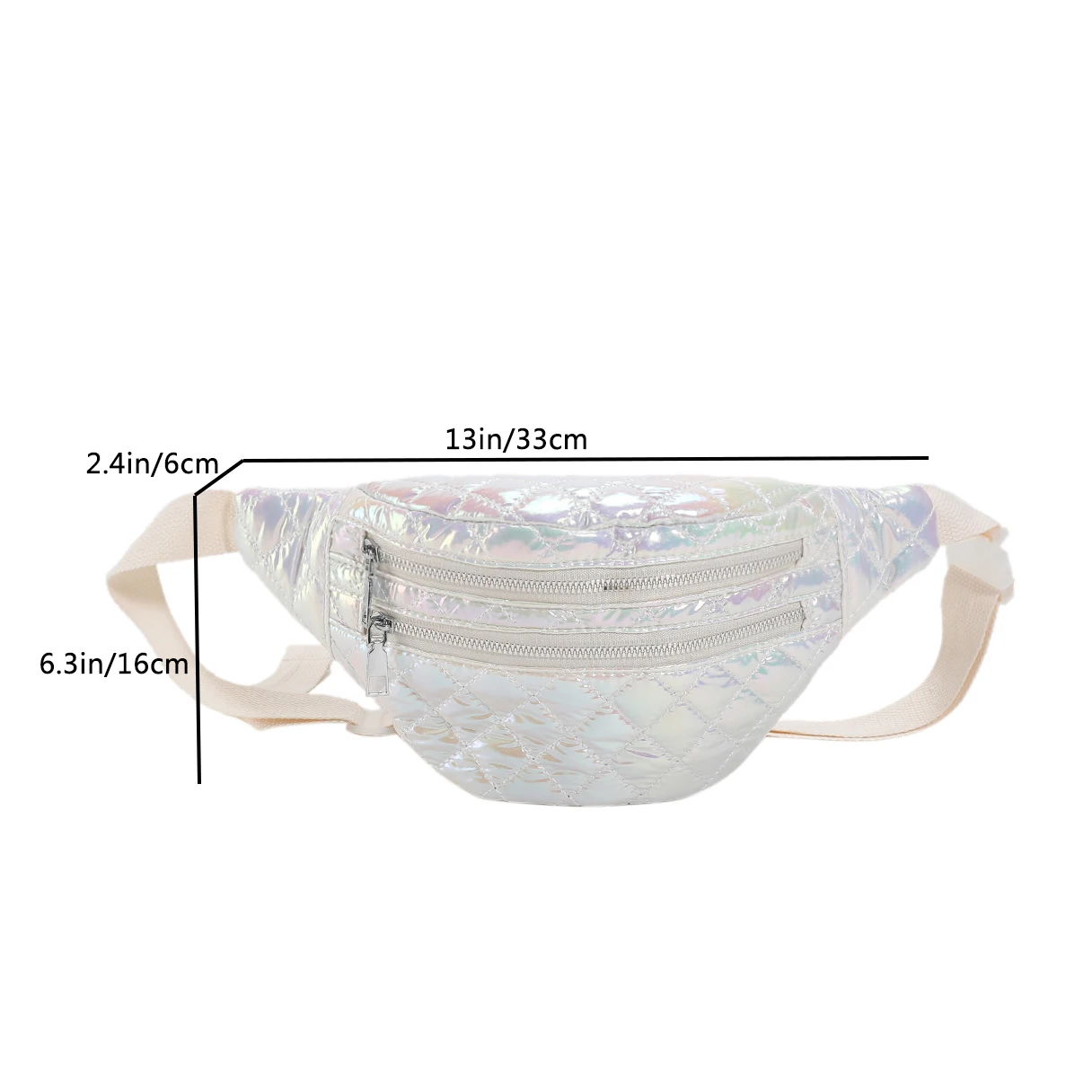 Luxury Purple Women's Waist Bag Designer Plaid Nylon Fanny