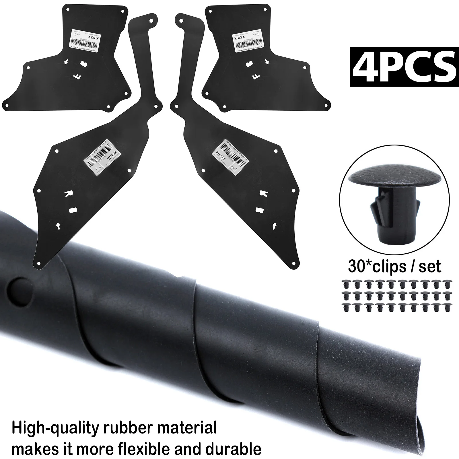 4PCS Splash Shields Für Toyota Hilux Fortuner 2015-2024 Fender Liner Schürze Wachen Dichtung Schutz 53885-KK020 53735-KK020 GUN125 – Detail 2