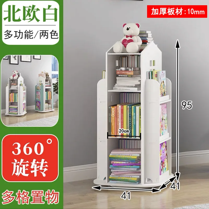 Estantería giratoria de 360 ° para niños, estante de libros de dibujos  animados, estantería Simple para el hogar, muebles - AliExpress