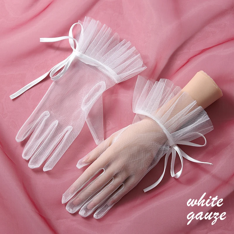 Wedding Bride Gloves Full of Romantic Atmosphere Sweet Style Ladies' Wrist Length Ball Party Gloves
