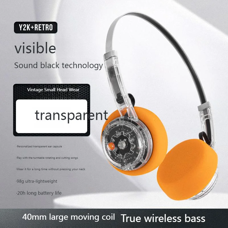 سماعة رأس بخاصية البلوتوث خفيفة الوزن على الطراز ا...