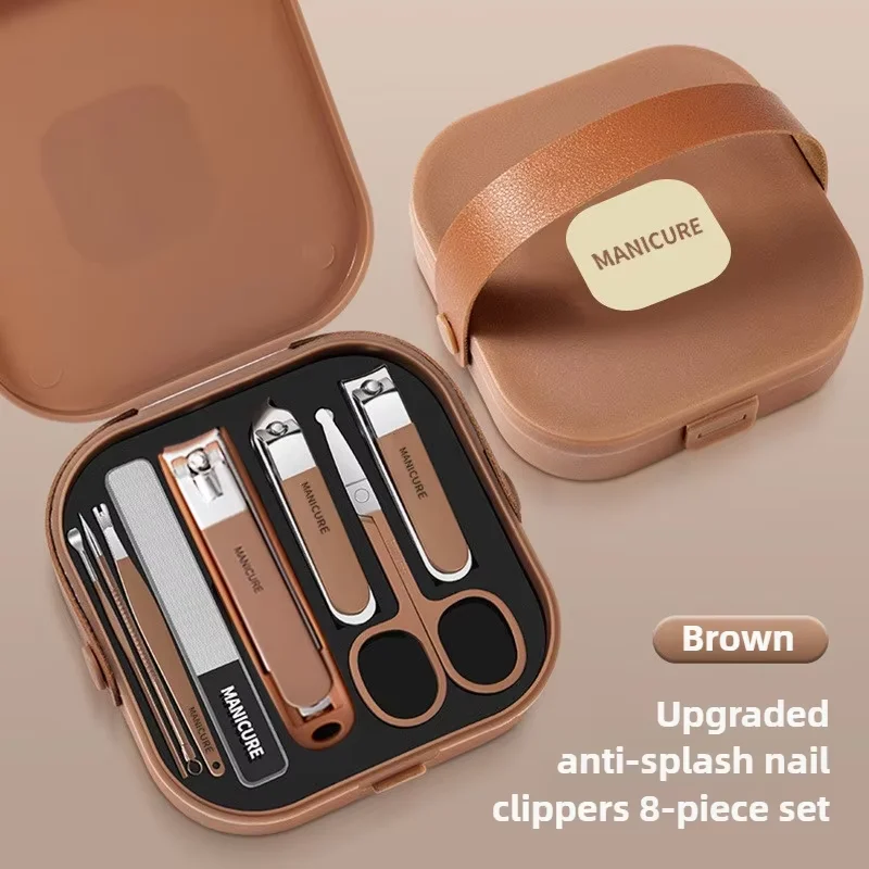 Stainless Steel Nail Clipper Set 8pcs Nail Care Kit Stainless Steel Manicure & Pedicure Set Clipper with Travel Case