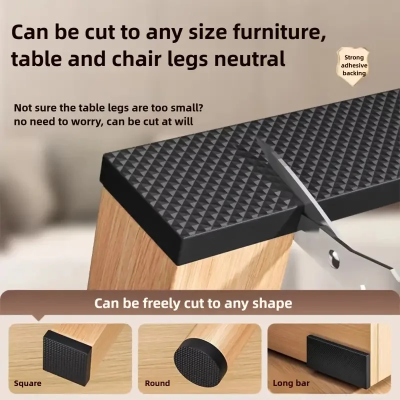 Premium Black Felt Furniture Pads - Thick, Non-Slip, Soundproof, Floor Protectors - Customizable