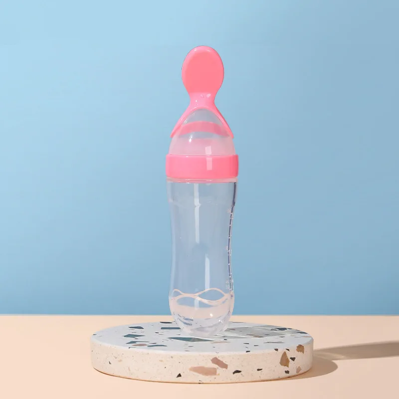 Silicone Milk Bottle Baby Rice Cereal Bottle Squeeze Spoon Children's Food Supplement
