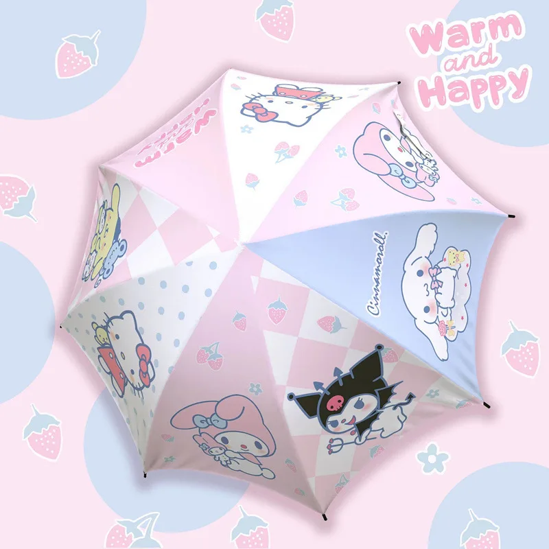 New Sanrio Umbrella Kawaii Hellokitty Kuromi Cinnamorroll Cartoon Automatic Sunshade Umbrella Cute Girl Travel Folding Umbrella зонт xiaomi konggu automatic umbrella wd1 gray