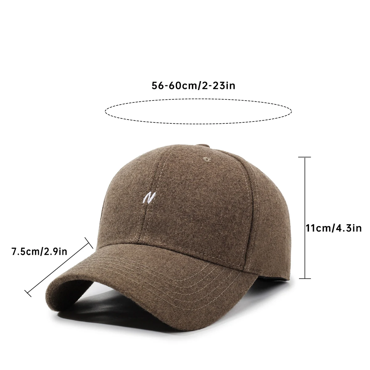 Japanese Style 2025 New American Baseball Cap for Women, Soft Top Letter N Peaked Cap for Men, Face-Slimming Sun Protection Hat, Autumn and Winter Style