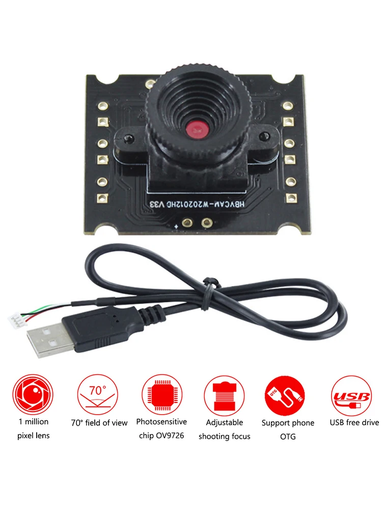 Camera Compact Module Replacement 1MP Camera Board USB Free Driver CMOS Sensor for Phone OTG Cam Accessories