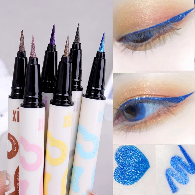6 Colors Thin Pearlescent Eyeliner Liquid Pencil 3 in 1 Shiny Silkworm Eye Shadow Stick Lasting Smooth Glitter Eyeliner Makeup liquid eyeliner eyeshadow pen eyeliner pencil makeup pen eyeshadow eyeliner liquid eyeshadow