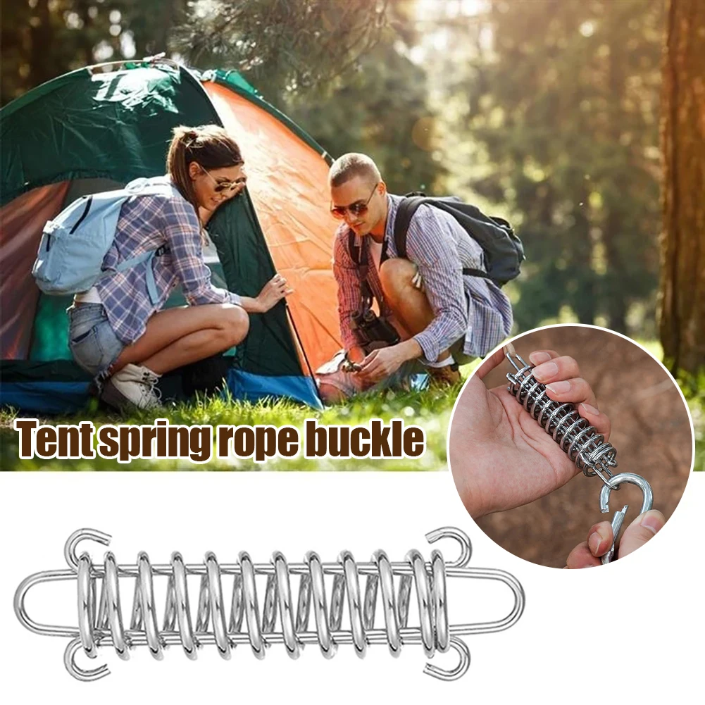 

1 Pack Outdoor Tent Steel Spring Buckle Tent Tensioner Camping Deck Nail Carabiner Clip Awning Tightener Fixing Hook