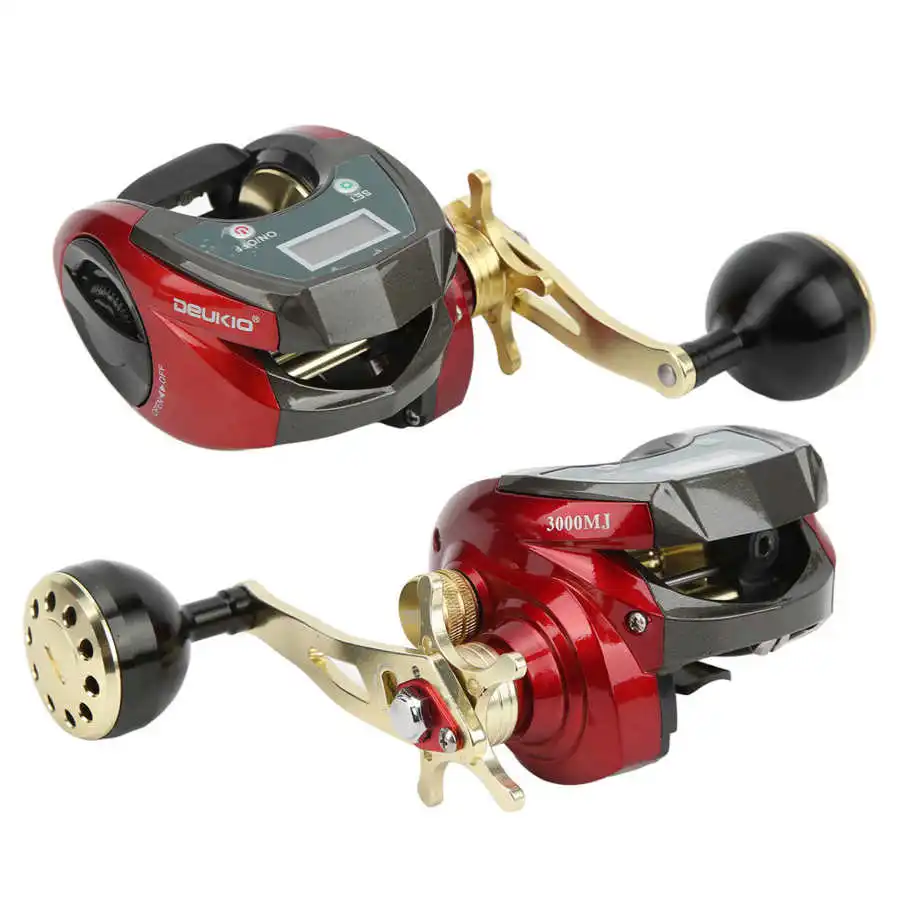 DEUKIO 3000MJ Baitcasting Reel 6.4:1 Gear Ratio 20KG Max Drag Power 6+1BB  Digital Display Electronic Carp Fishing Reel