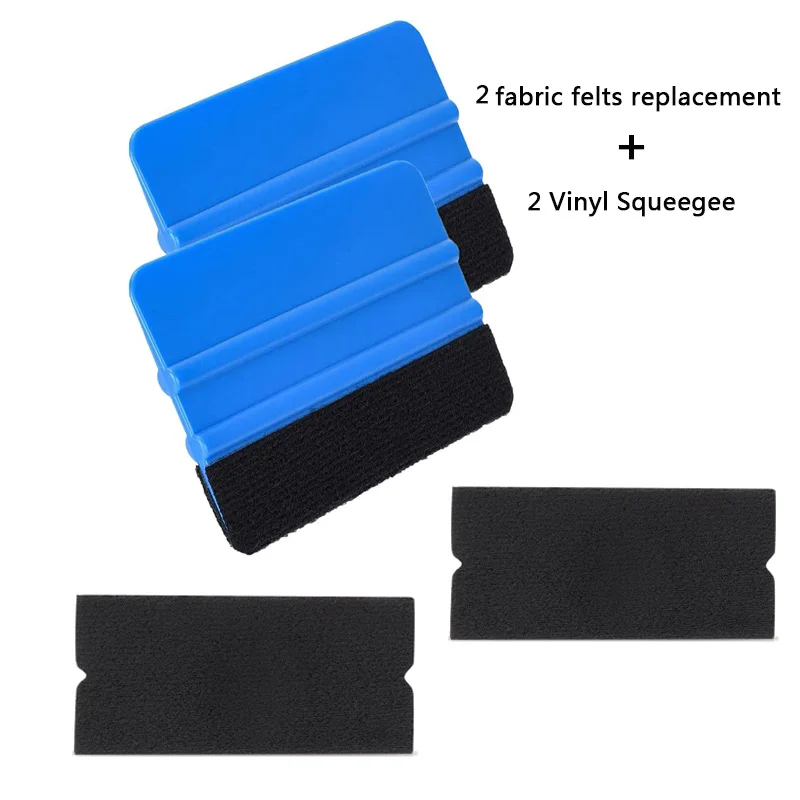 RESNSTAR 4 Pack Felt Squeegee Wrapping Tool, 4'' inch Premium Scratch-Proof Decal Vinyl Wrap Squeegee Handy Tools for Vinyl Installation, Scrap