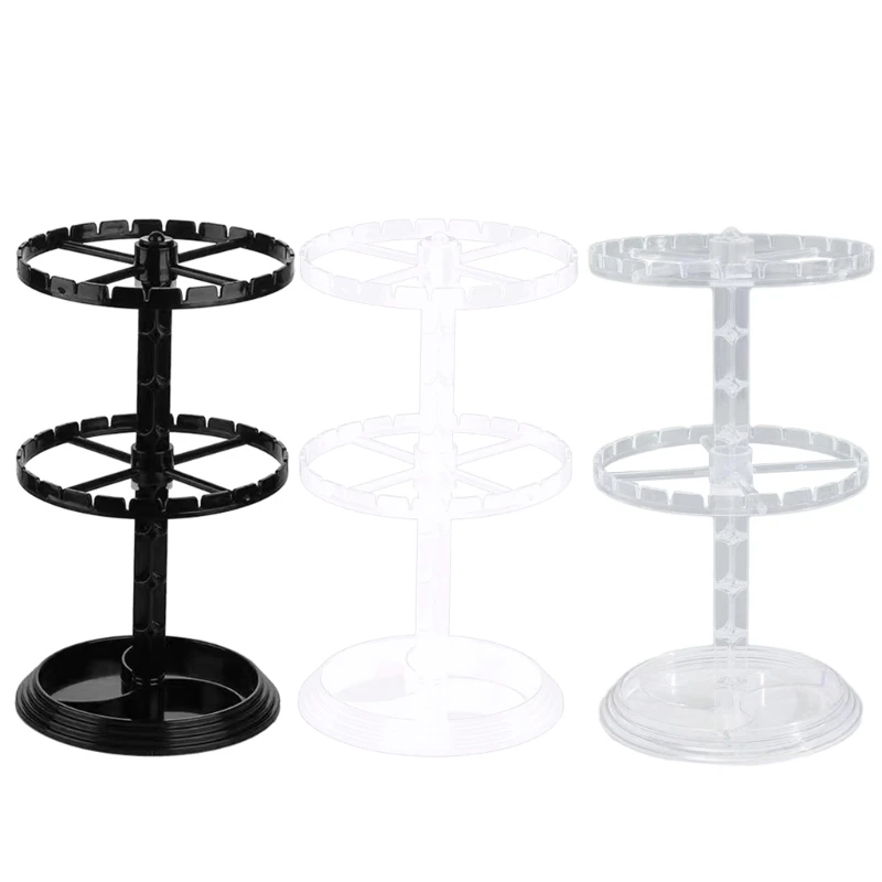 Rotating Earrings Holder Jewelry Stand Three Layer Clear Display Shelf