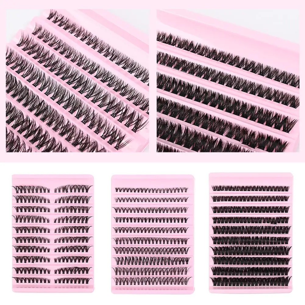 30D/40D/50D/60D/80D Individual Lashes Book Clusters Makeup False Eyelash Extensions Home at DIY Extensions Eyelash Cluster P3C5