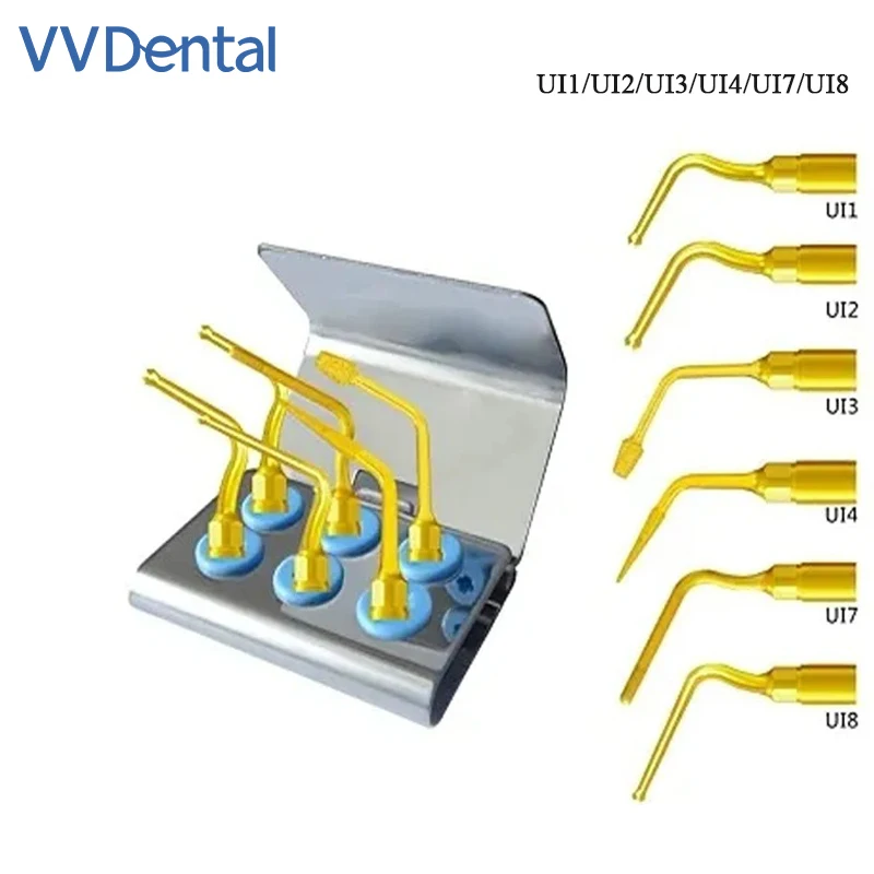 VVDental Dental пьезохирургические наконечники набор наконечников для имплантации, совместимый с MECTRON /WOODPECKER, наконечник UI1/UI2/UI3/UI4/UI7/UI