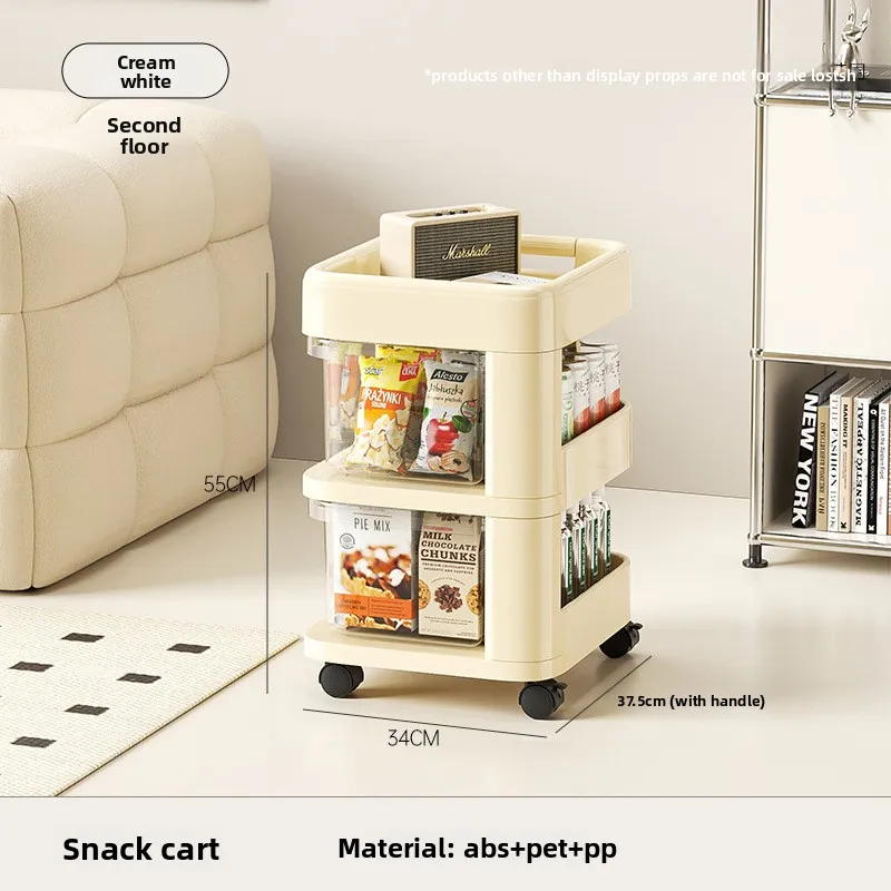 Carrello portaoggetti portatile Carrello portaoggetti da cucina Cassetto multifunzionale Scaffale per snack di grande capacità Nessun mobile di montaggio