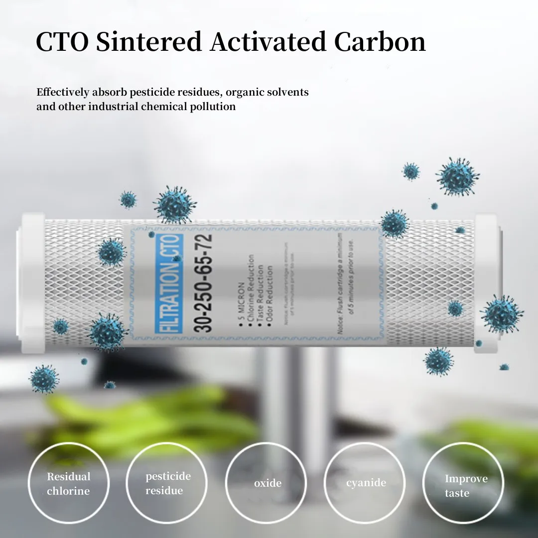 10 Inch  CTO Compressed Activated Carbon Cartridge  Replacement Kitchen Drinking Water Purifier Filter Treatment System