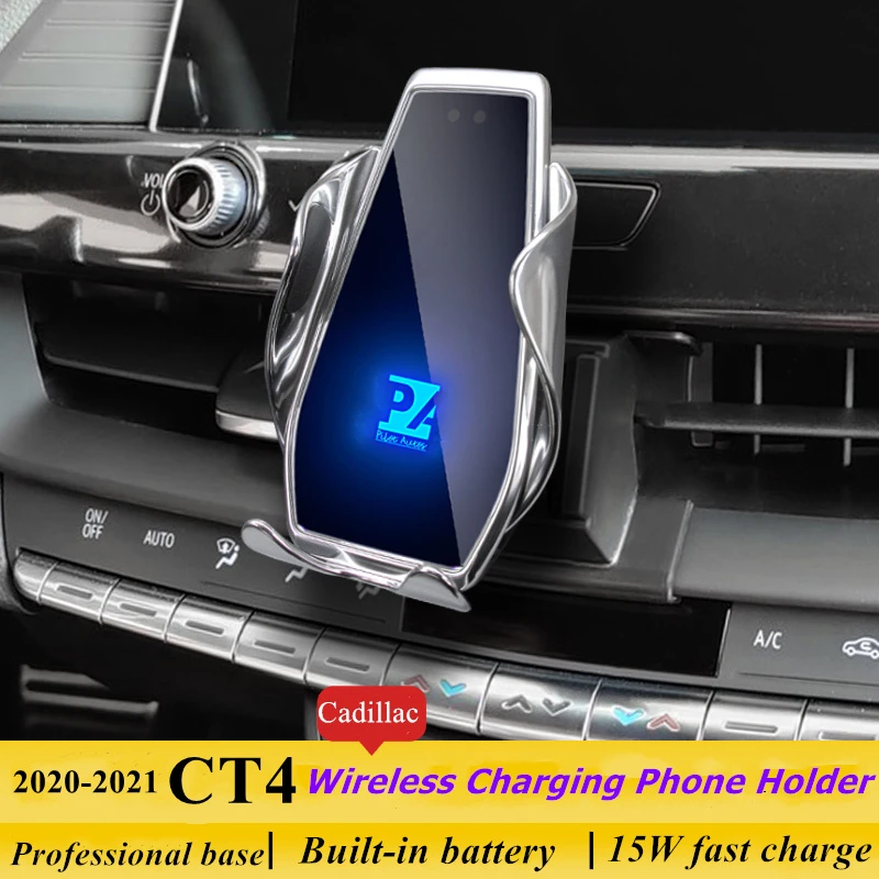 

Держатель для телефона Cadillac CT4, беспроводное зарядное устройство, автомобильный держатель для мобильных телефонов, навигационный кронштейн, поддержка GPS, поворот на 360 градусов, 2020, 2021